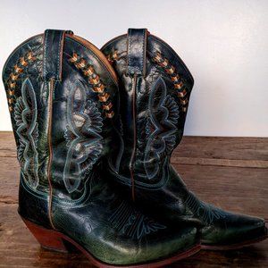 Justin Women's Western Boot Sz 8.5 L4302 Turquoise Cow Girl